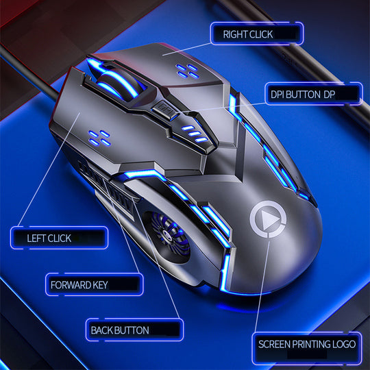 G5 Wired RGB Gaming Mouse – 6 Buttons, Silent Click, 3200 DPI, 4-Speed