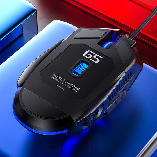 G5 Wired RGB Gaming Mouse – 6 Buttons, Silent Click, 3200 DPI, 4-Speed